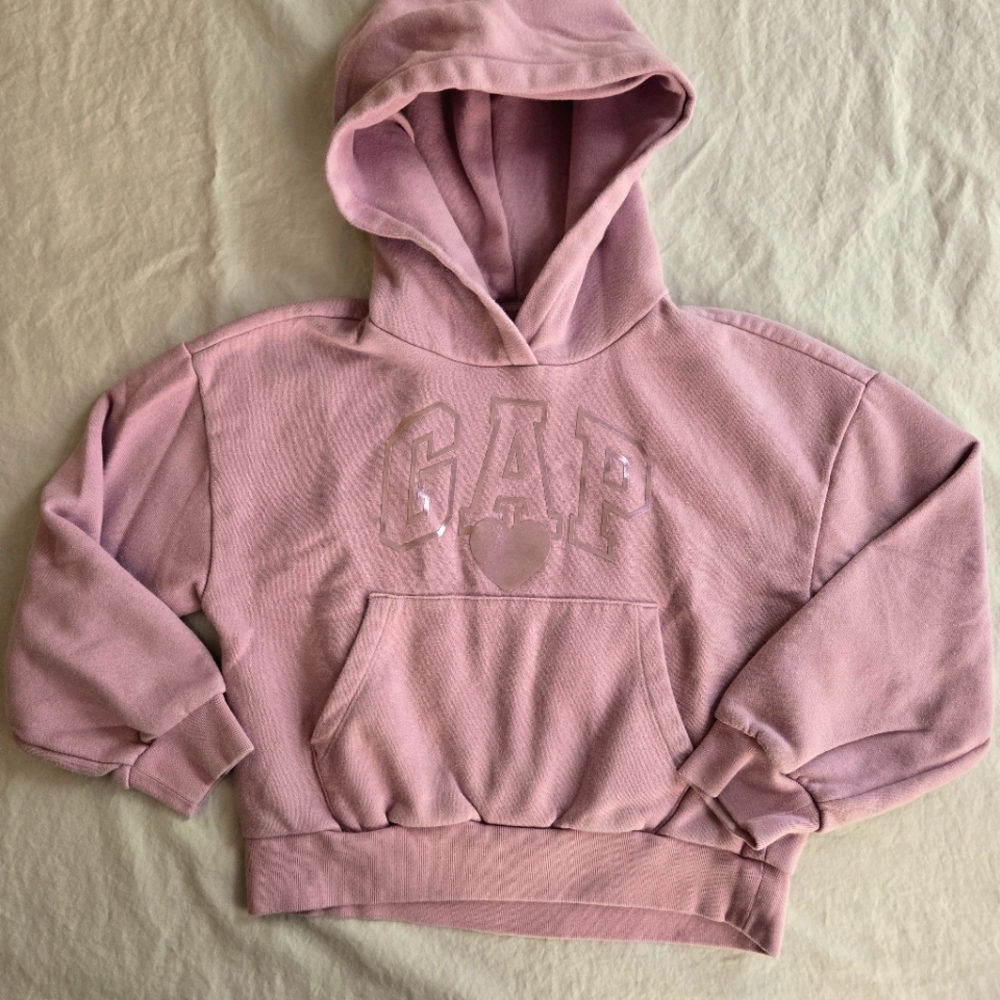 Gap Kids Vintage Soft Pullover Hoodie Lavender Mist 8 M Holographic Arch Logo
